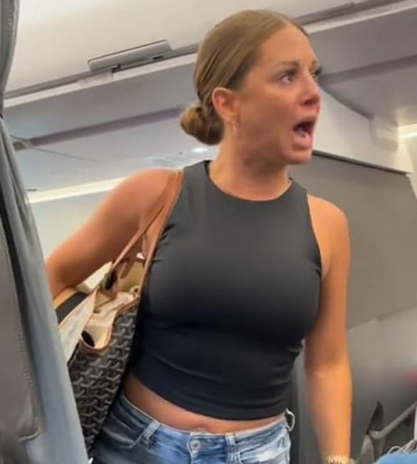 Tiffany Gomas, 39, also known as 'The Crazy Plane Lady,' who stopped an American Airlines flight taking off after accusing a passenger of stealing her AirPods in July 2023