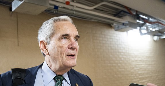 UNITED STATES - NOVEMBER 17: Rep. Lloyd Doggett, D-Texas, leaves the House democrats caucus meeting in the Capitol on Wednesday, Nov. 17, 2021. (Photo by Bill Clark/CQ-Roll Call, Inc via Getty Images)