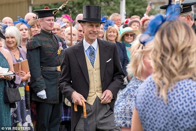 The King's brother, Prince Edward - the Duke of Edinburgh - pictured during the Sovereign's Garden Party