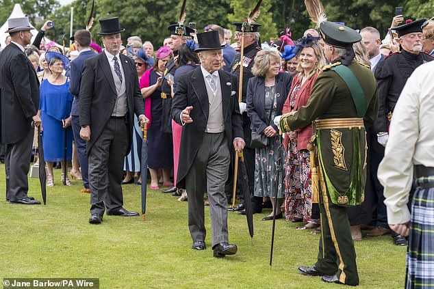The King was on such fine form at a Scottish garden party today that he asked to stay later than planned order to meet as many people as possible