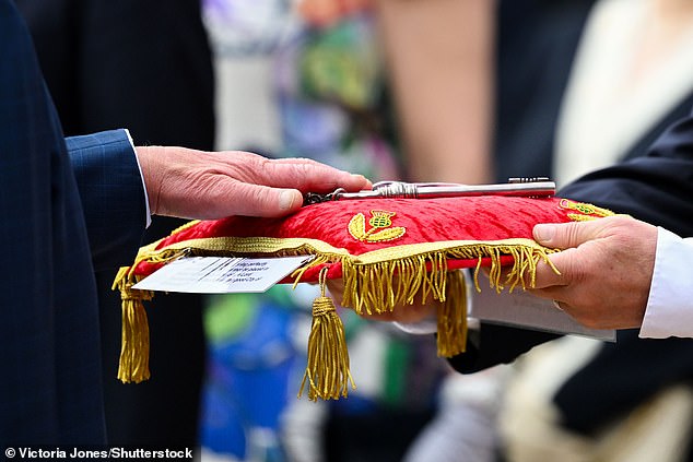 Pictured: The Ceremony of the Keys taking place in the Gardens of The Palace of Holyroodhouse