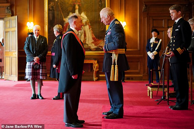 Professor Sir James McDonald, from Stewarton, president, Royal Academy of Engineering, is made a Knight Grand Cross by King Charles
