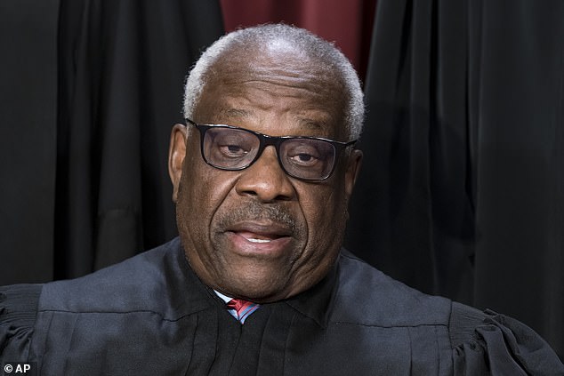 She called associate justice Clarence Thomas an 'Uncle Tom,' a derogatory term for a black man considered to be excessively obedient to white people. He was one of six to vote in favor of the recent ruling