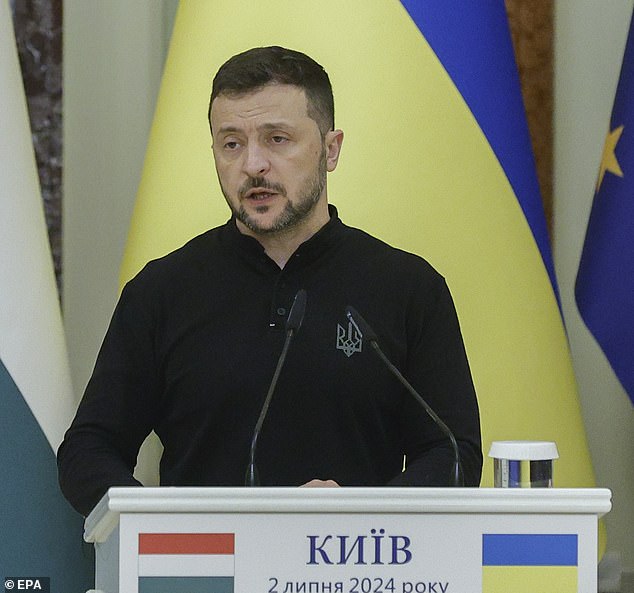 Volodymyr Zelensky (pictured) has been pushing for NATO ascension after Russia 's brutal invasion ends in order to protect itself from future invasion