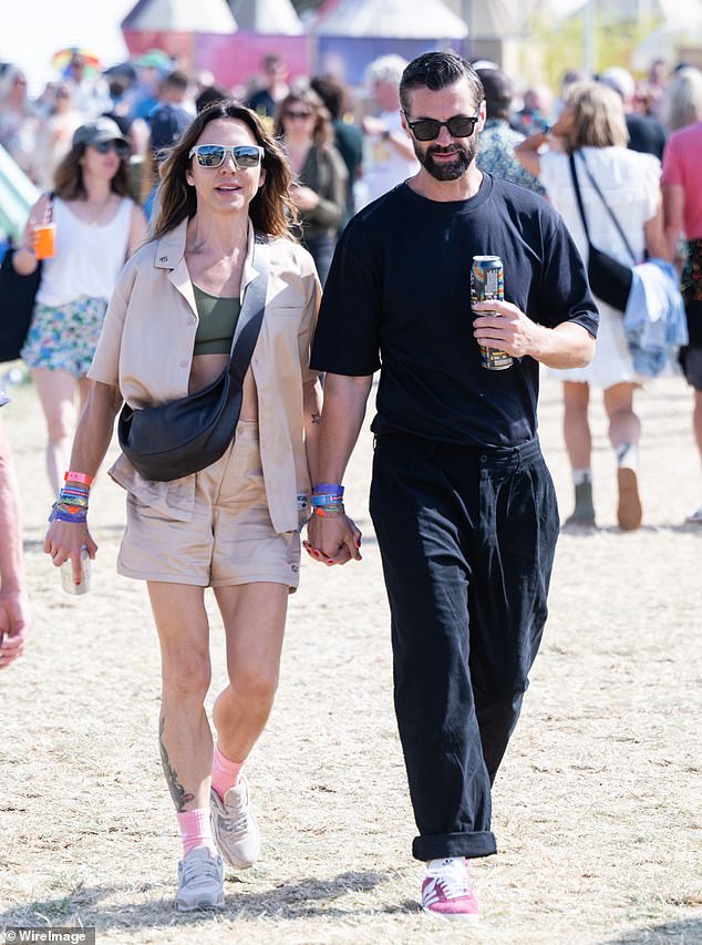 Their Wimbledon appearance comes after she went public with him at Glastonbury last weekend (seen at the music festival)