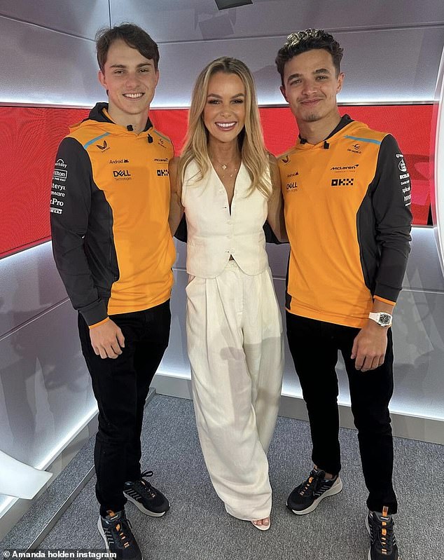 During her morning show, Amanda was also joined by Formula One drivers Oscar Piastri, 23, and Lando Norris, 24