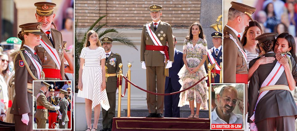 King Felipe and Letizia shower Princess Leonor with affection as she graduates from