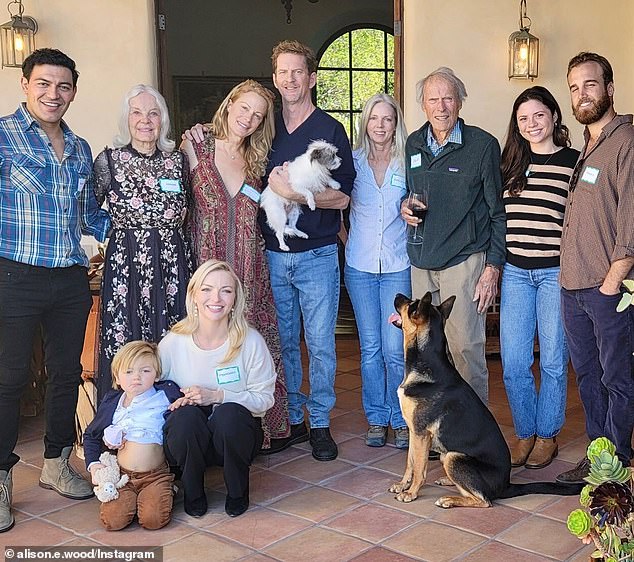 Here is a group photo with several of his children including Alison and Francesca