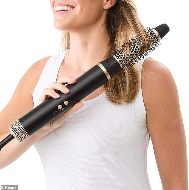 The Kmart Air Styler (pictured) comes with four attachments, three heat and speed settings and a self cleaning function