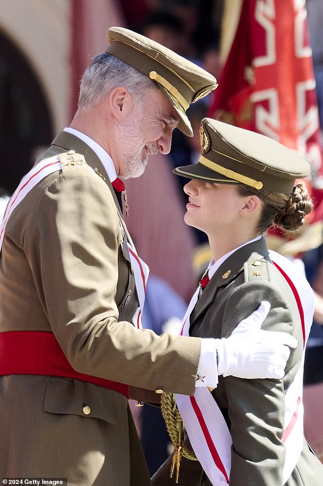 A new hope? King Felipe VI with his daughter, Princess Leonor - who has been favoured as the monarchy's future