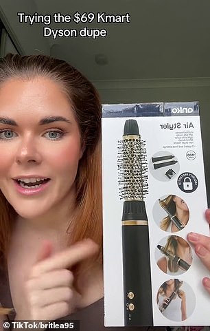 Brittany unboxes Kmart's air styler, $59 on TikTok