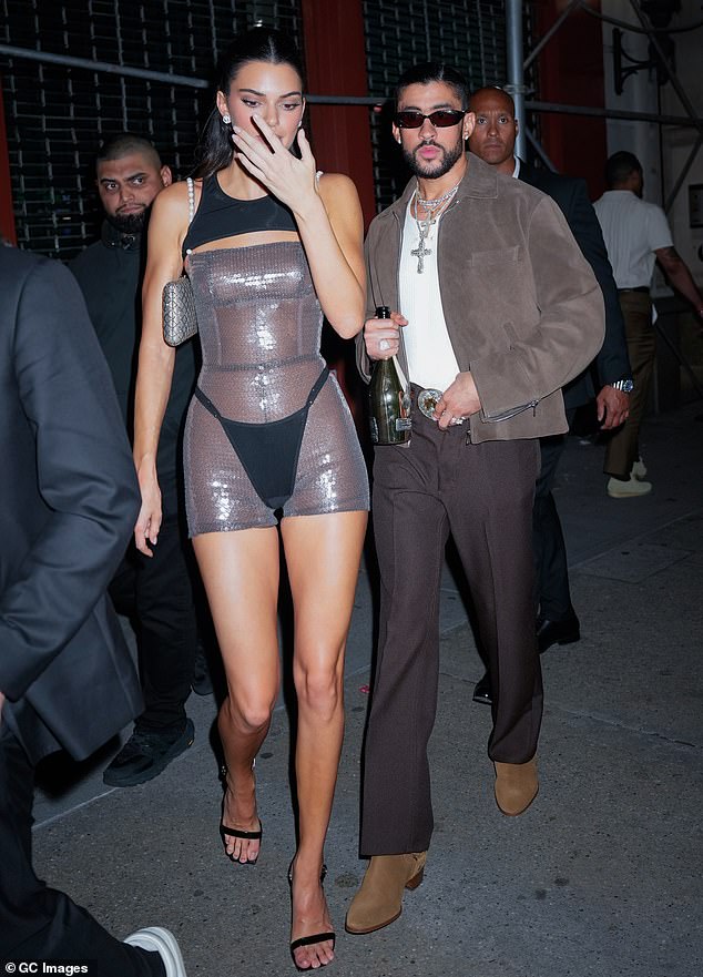 By the first Monday of this May, Kendall and Bad Bunny were spotted together at a Met Gala afterparty, igniting a feverish round of reunion rumors; pictured leaving the party