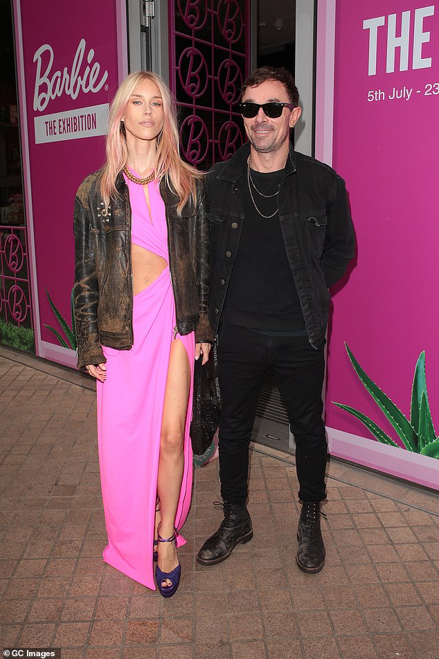 Mary Charteris looked in top spirits as she posed with her husband Robbie Furze