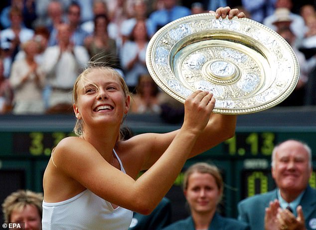 Maria first rocketed to fame when she beat top seed and defending champion Serena Williams at Wimbledon to claim her first Grand Slam at the age of just 17 (pictured)