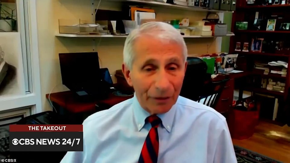 Anthony Fauci (pictured) has dodged questions about Joe Biden's health after the president's concerning debate performance was blamed on him suffering from a cold. America's former chief medical advisor was asked by CBS host Major Garrett on Tuesday if he saw anything in the debate that would 'medically alarm him.