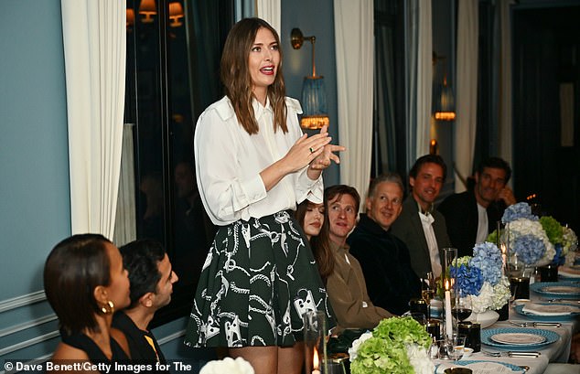 The intimate dinner, hosted by Imran Amed and Kristina Romanova, celebrated Maria Sharapova (pictured)