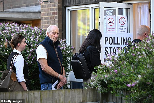 He patiently waited in the queue with other member so that he could cast his all important vote