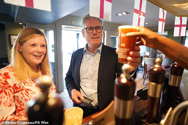 Will Keir be on the beers? The Labour leader is expected to win a huge majority when voting is done