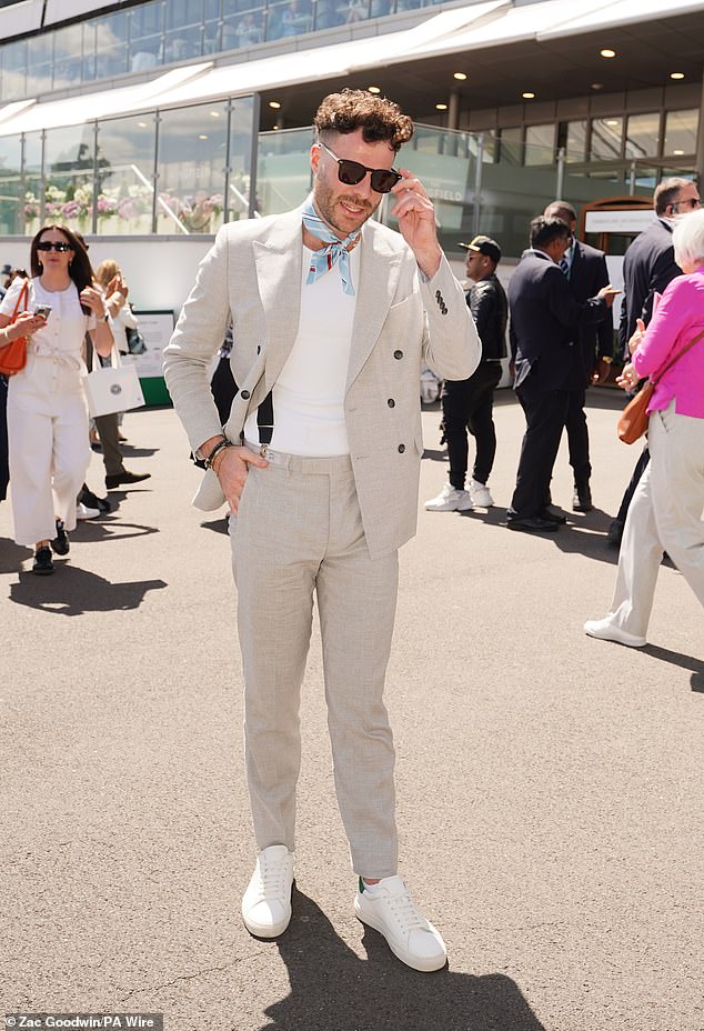 Jordan North arriving on day four of the 2024 Wimbledon Championships at the All England Lawn Tennis and Croquet Club