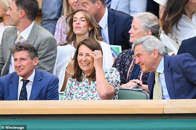 Carole, Michael and other attendees laughed as they enjoyed the action on day four of Wimbledon