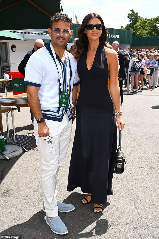 Lucy Mecklenburgh and Ryan Thomas enjoyed all the action of Centre Court at Wimbledon on Thursday