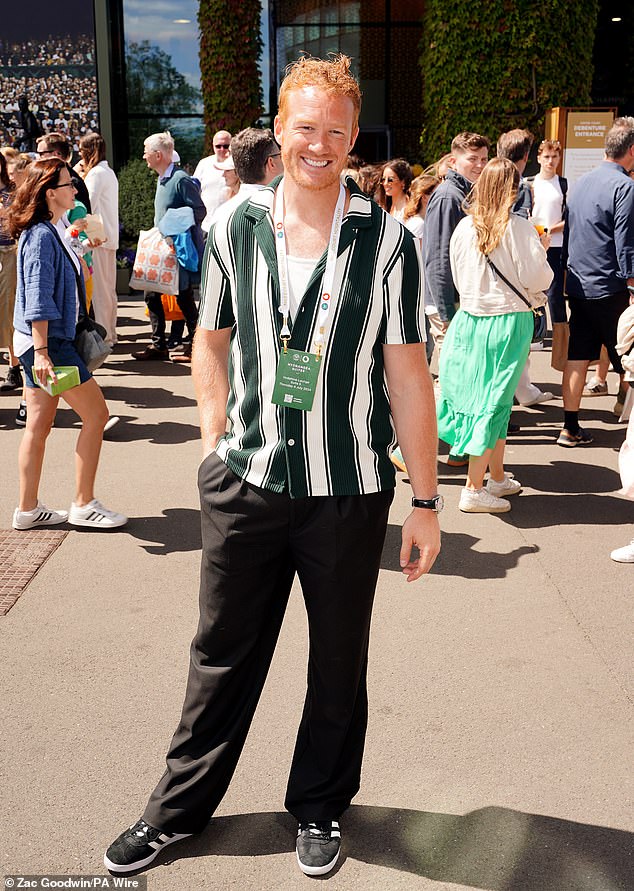 Gold medal Olympian Greg Rutherford also made an appearance and looked dapper in a suitably-coloured dark green and white striped Cuban shirt, which he paired with relaxed black trousers and trainers