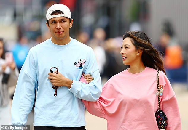 She and Alex started dating in 2019, after Lily watched a Netflix documentary on F1. Both pictured at the F1 Grand Prix today