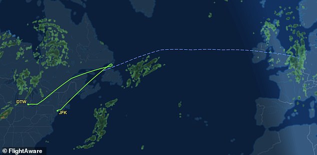 On the same day as the American Airlines emergency landing, a Delta Airlines flight en route to Amsterdam diverted to New York City's JFK Airport after it was discovered that passengers were served 'contaminated food' during the in-flight meal service