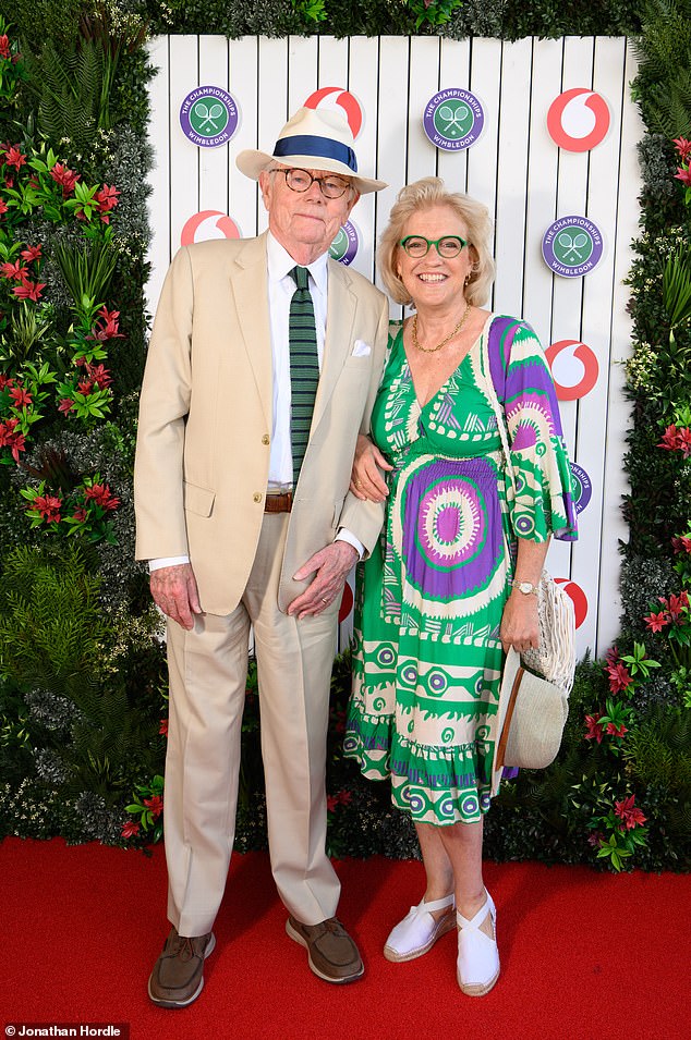 Jack Whitehall's parents Michael and Hilary also enjoyed a date at the tennis on Thursday