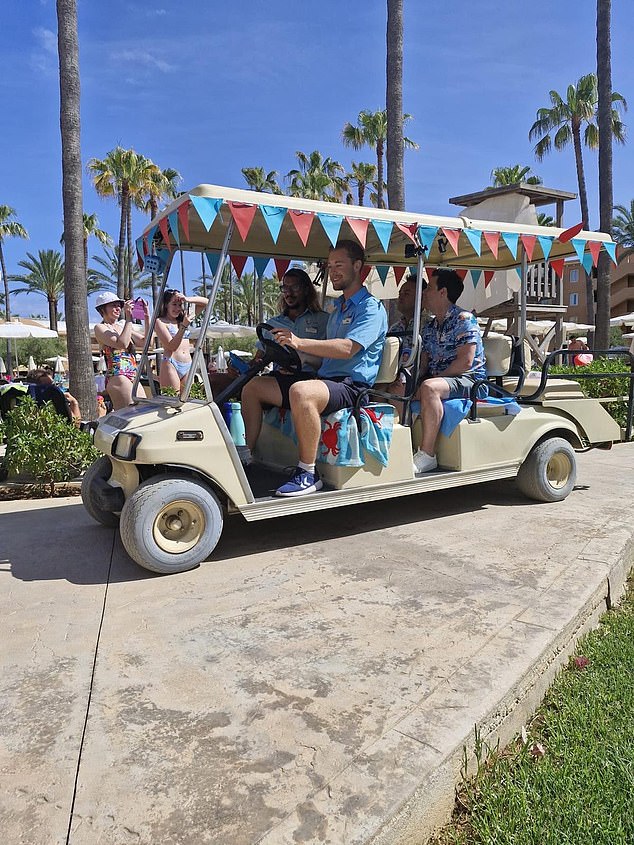 Dozens of people surged to the pool area to check out the unexpected celebrity cameo - with many amazed that the multi-millionaire pair would choose to book into the relatively affordable resort