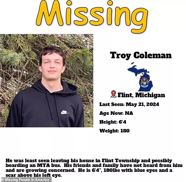 Troy vanished from Mt. Morris Township on May 21, and his family have made desperate pleas for him to return for over seven weeks since