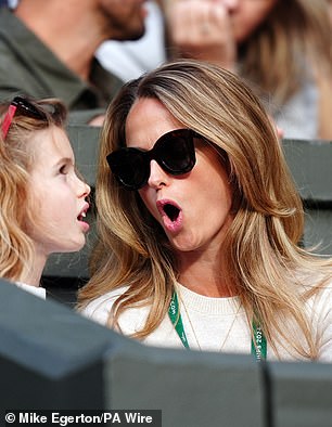 She spoke with her children during the match