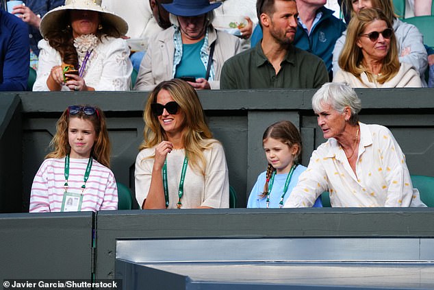 Kim was all smiles, although she appeared to be hyper-focused on the match at certain points today