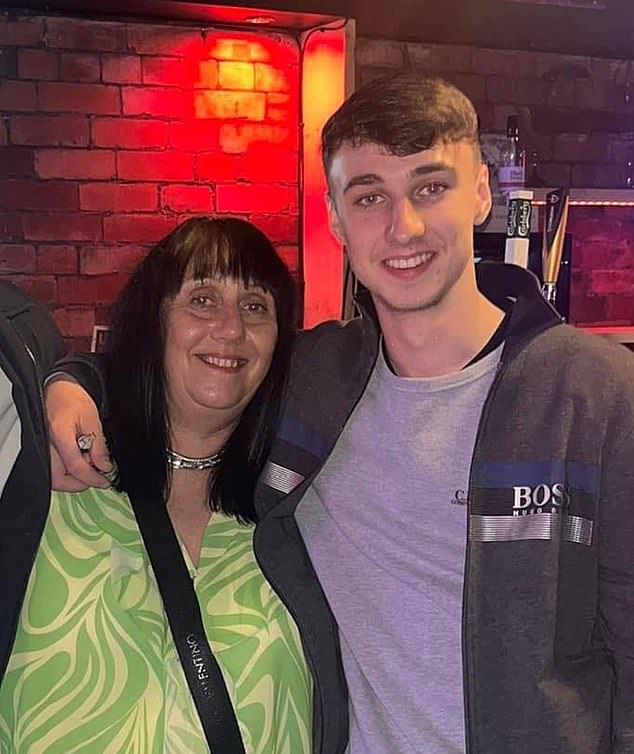 Jay Slater pictured with his mother Debbie Duncan