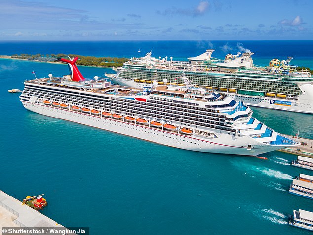 Cruise ships docked at Nassau in the Bahamas. Cruise ship passengers here outnumber residents 13 to one