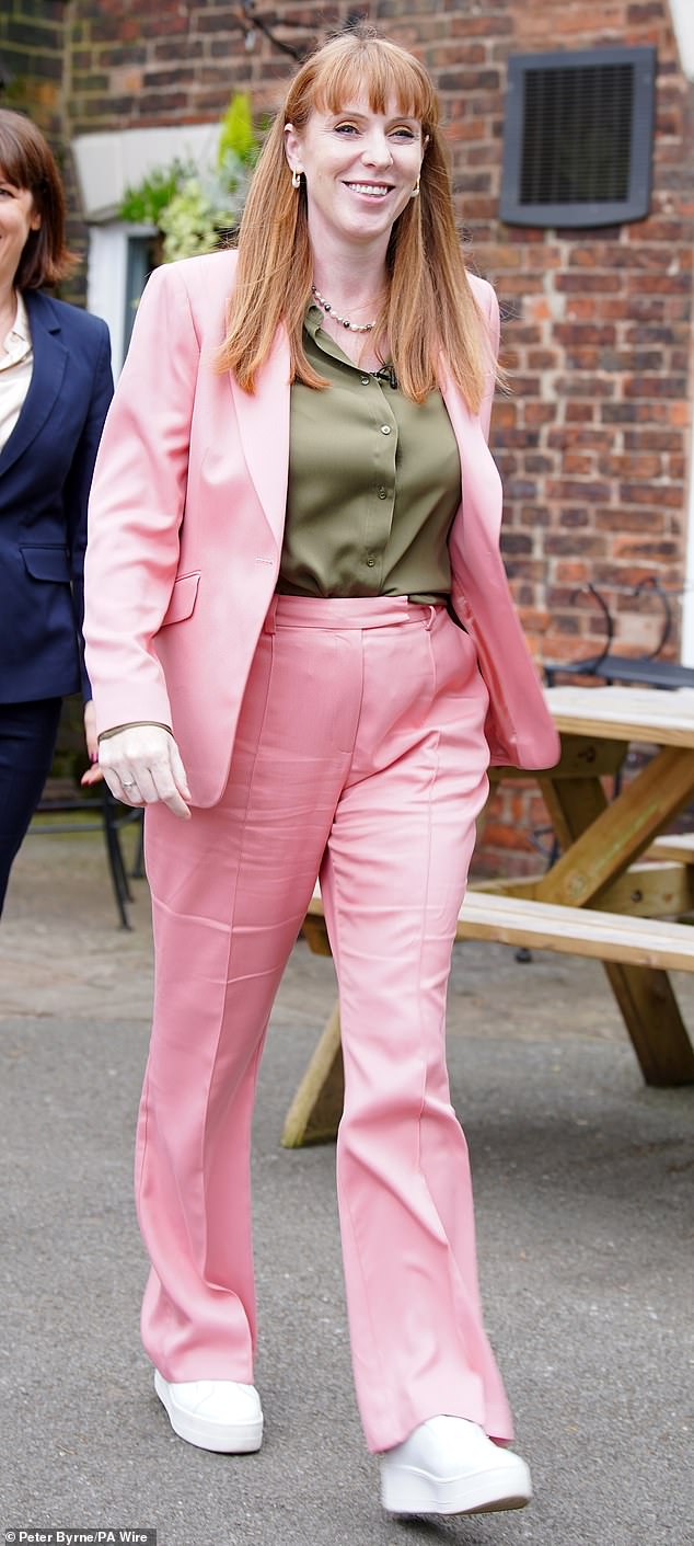 Yet there's still room for some flare when it comes to her power suits, as in this one from June 18, 2024, on the campaign trail in the West Midlands