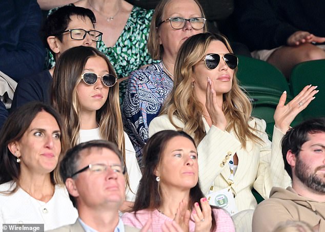 Meanwhile, her lookalike daughter, 13, sported a plain white T-shirt and a pair of Celine sunglasses for the outing with her mum and dad