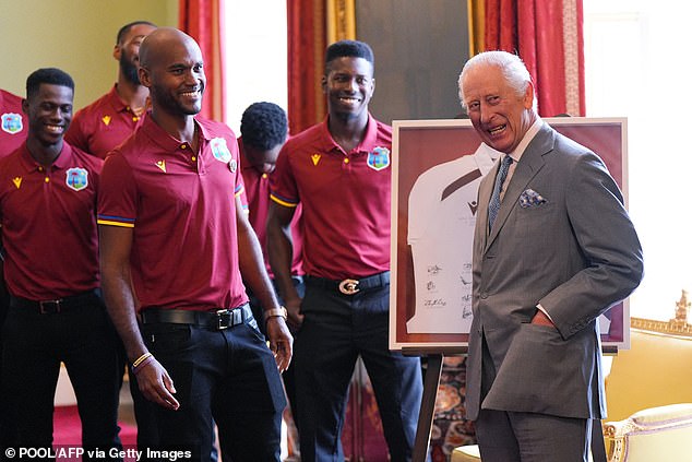 The King was also presented with a shirt signed by all the players, despite quipping he was a touch too old to wear the garment competitively