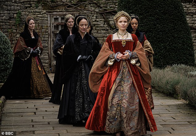 It follows the news that Wolf Hall will return with a notably more diverse cast of actors portraying the Tudor nobles (pictured Kate Phillips as Henry's third wife, Jane Seymour and Cecilia Appiah, shown far right, as her sister-in-law Anne)