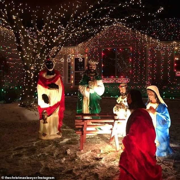 An elaborate nativity scene was also part of the eye-catching display