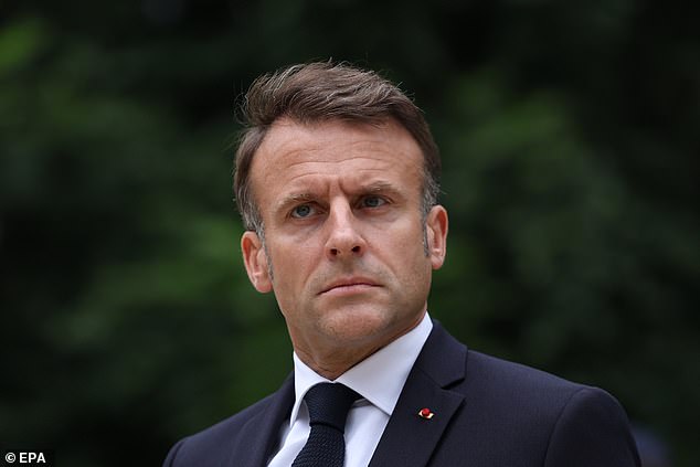 Emmanuel Macron (pictured) and his centrist party came second in the snap elections