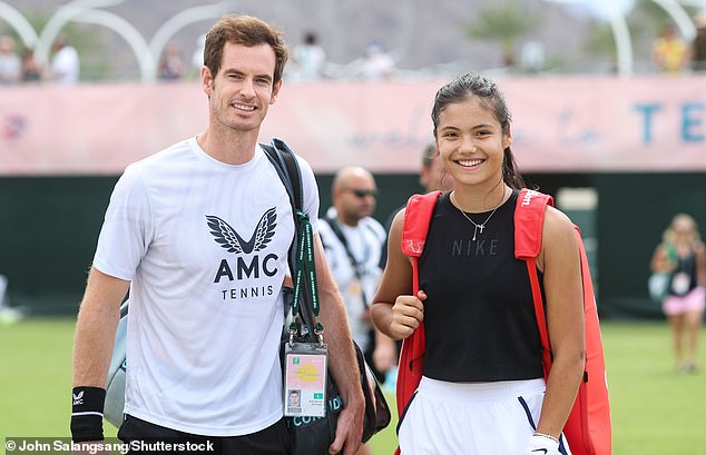 Raducanu (right) felt some right wrist soreness and her withdrawal cost Murray (left) a final farewell at Wimbledon, having lost earlier in the week in the men's doubles with his brother