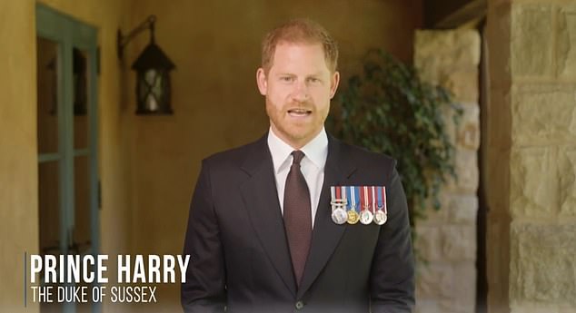 In a 'special presentation' of a solider of the year award in April, the Duke of Sussex paid tribute to his 'friend' Sergeant First Class Elizabeth Marks - who he described as a 'beacon of inspiration' in a gushing speech from his California home