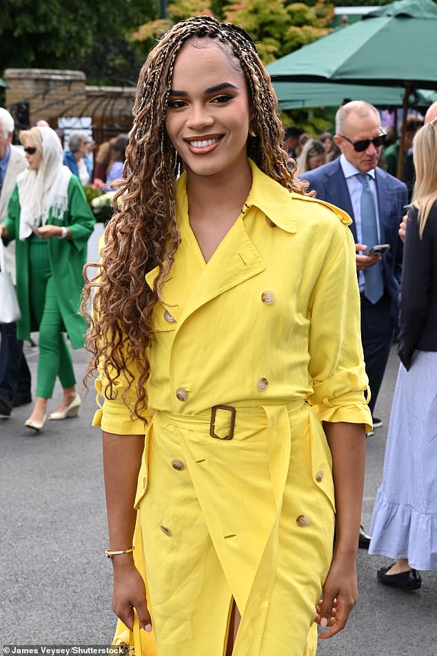 She looked great in the yellow dress as she brightened up a very grey day in south west London