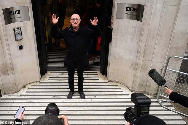 Bruce pictured leaving Wogan House in London after presenting his final Radio 2 show on March 3, 2023