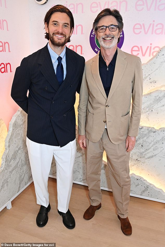 Actor Ben Barnes looked smart in a dark double breasted blazer as he posed with his equally dapper father Thomas Barnes