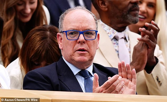 Prince Albert II of Monaco was also spotted in the Royal Box on day eight of the tennis tournament