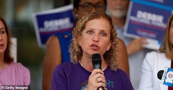 FORT LAUDERDALE, FLORIDA - JUNE 24:  Rep. Debbie Wasserman Schultz (D-FL) speaks during a press conference on June 24, 2024 in Fort Lauderdale, Florida. Wasserman Schultz spoke during the event about the anniversary of the Supreme Court ruling to overturn Roe v. Wade. (Photo by Joe Raedle/Getty Images)