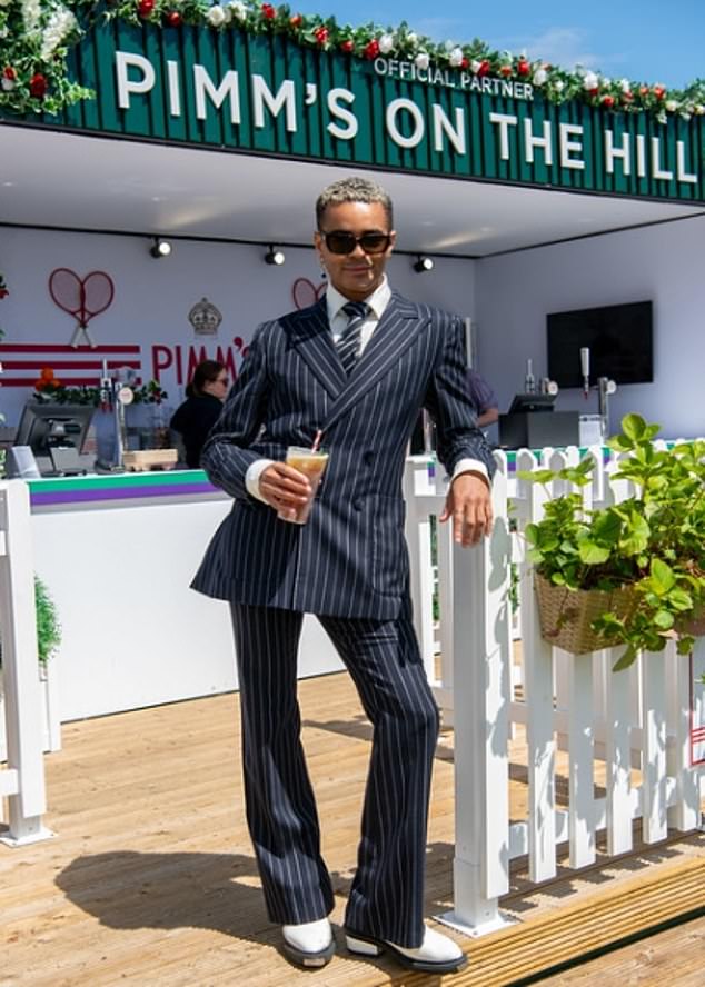 Layton Williams cut a dapper figure in a suit as they stopped by the Pimm’s on the Hill bar