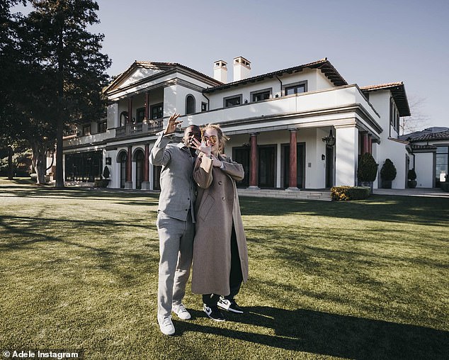 Adele (pictured with Rich) bought Sylvester Stallone's eight-bedroom, 12-bathroom home, in LA, which they are refurbishing